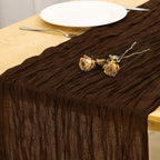 8 Pack Brown Cheesecloth Table Runner 120 Inch Boho Wedding Decor by Fixwal