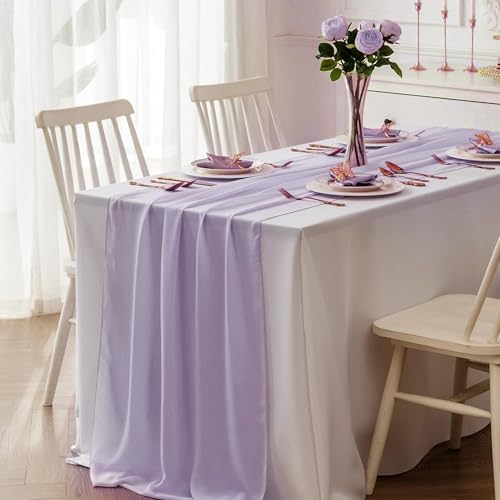 Sheer Chiffon Table Runner 35x120 Inches, Purple 6 Pack - Image 5