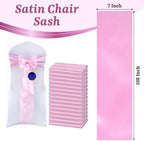 MDS® Pack of 75 Satin Chair Sashes for Wedding & Events – Pink - Image 3