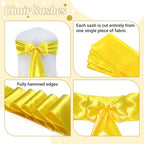 MDS® Pack of 150 Satin Chair Sashes for Wedding & Events – Yellow - Image 5