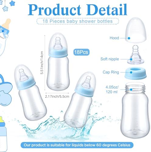Roowest Bottle Chug Baby Shower Games Favors, Blue, Sun - Image 2