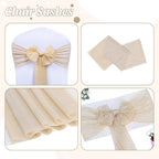 Pack of 125 Chiffon Chair Sashes for Wedding & Event Décor - Champagne Gold - Image 5