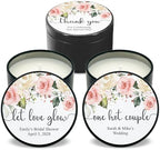 Custom Candles, Personalized Candles White and Pink Roses, Bulk Candles, Candle Favors, Candle Wedding Favors (Set of 10) (Black Tin), 9508825-01 by Best+Day+Ever+Spot