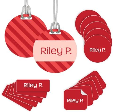 InchBug Personalized Name Label Combo Pack, 97-Piece, Candy Apple Red by Inchbug