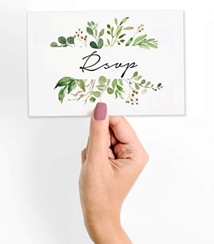 50 Blank RSVP Postcards Greenery Print 4"X6" Response Cards,RSVP Reply Card for Wedding,Bridal Shower,Baby Shower - Image 2