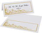 Scribble Vintage Swirl Place Cards, Gold, Set of 60, Pre-cut and Scored - Image 2