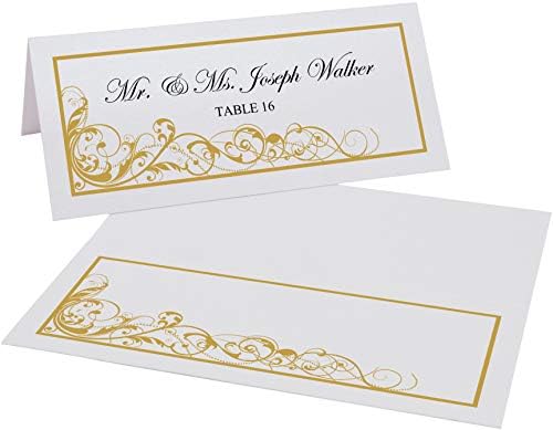 Scribble Vintage Swirl Printable Place Cards, Gold, Set of 150 (25 Sheets) - Image 2