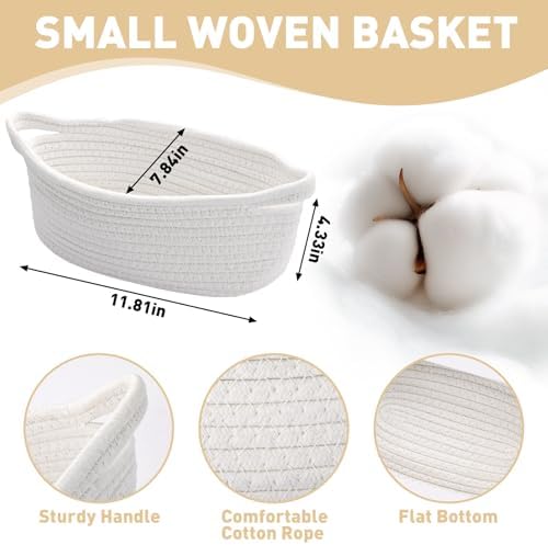 Small Woven Gift Baskets, 12 Pack White Rope Baskets with Gift Bags - Image 3