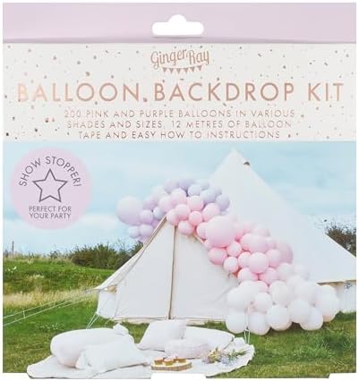 Ginger Ray Luxe Pastel Pink and Purple Balloon Arch Kit, 200 Balloons - Latex - Image 3