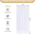 20x10ft White Backdrop Curtains with Lights Photo Drapes Wrinkle Free Fabric Backdrop Curtain for Wedding Birthday Party Baby Shower Bridal Shower Home Party Background Decorations - Image 5