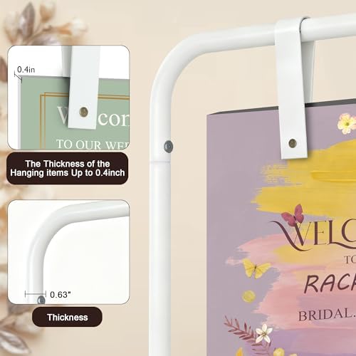 Jolitac Wedding Welcome Sign Holder, Adjustable Wedding Sign Stand Leather Hanging Straps & Design Bundle Heavy Duty Metal Easel Stand for Seating Charts, Bridal Showers, Birthday Party Displays - Image 6