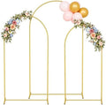 Arch Backdrop Stand Set of 3 (7.2FT, 6.6FT, 6FT), Metal Round Arched Frame for Birthday Wedding Party Baby Shower Photography Garden Decoration, Gold by Unknown