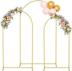 Arch Backdrop Stand Set of 3 (7.2FT, 6.6FT, 6FT), Metal Round Arched Frame for Birthday Wedding Party Baby Shower Photography Garden Decoration, Gold by Unknown