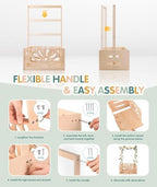 Wooden Baby Shower Crate Closet-Baby Shower Basket with Handle Hanger - Image 3