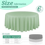 YMHPRIDE 6 Pack Round Tablecloth Sage Green Table Cloths 90 Inch Polyester Round Tablecloth,Sage Green Tablecloths Round 90 inch Washable Fabric Table Covers for Wedding,Party,Dining,Banquet - Image 2