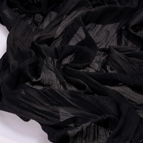 Black Table Runner Halloween Fall Cheesecloth Wedding Birthday Party Decor - Image 2