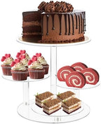 CECOLIC Acrylic Tiered Cake and Cupcake Stand, 4 Tier Dessert Pastry Display Tower Stand for Wedding, Birthday Bar, Graduation, Baby Shower, Afternoon Tea Party Décor by CECOLIC
