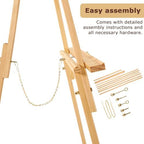 VISWIN 63" Easel Stand for Wedding Signs, Adjustable Wooden Display Easel with Holder, Tripod Floor Easel for Welcome Board, Poster, Picture, Photos, Paintings - Natural - Image 5