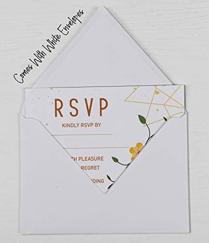 50 Blank RSVP Cards with White Envelopes-Floral & Leaves Style Response Card-RSVP for Wedding-Rehearsal Dinner-Baby Shower-Bridal Shower-Engagement Party Invitations - Image 6