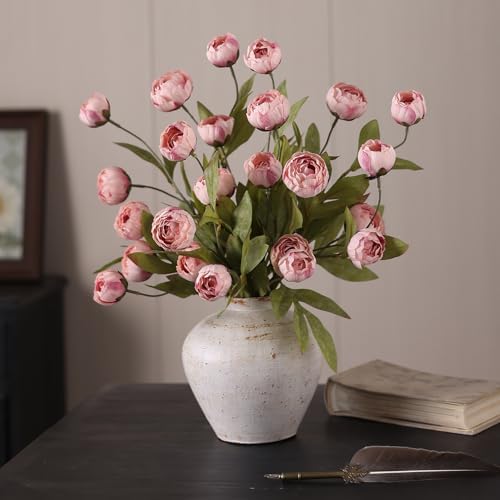 6 Pcs 27" Faux Silk Peony Artificial Flowers Stems for Vase (Blush Pink) - Image 4