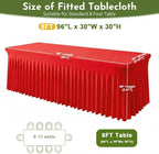 Red Spandex Tablecloth for 8FT Rectangle Tables, Table Skirt - Image 3