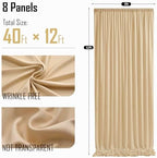gogoparti 40x12ft Beige Backdrop Curtain for Wedding Parties, 8 Panels (5x12 ft Each) Wrinkle-Free Dackdrop Curtains, Silky Draping Fabric for Birthday Party, Baby Shower, Photo Background - Image 6
