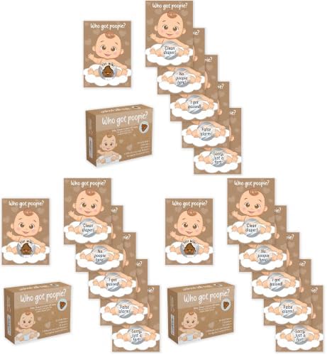 Party Hearty Baby Shower Scratch-Off Game, Poopie Emoji Cards - Kraft Boy (Pack of 3) by PartyHearty