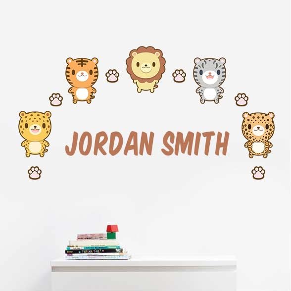 Oliver's Labels Premium Name Wall Decals - Matte Finish Personalized Wall Art for Kids' Rooms & Nurseries (Wild Kittens) - Image 3