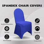 YOUR CHAIR COVERS - 100 Pack Stretch Spandex Banquet Chair Covers - Royal Blue, Wedding Slip Covers, Premium Quality Chair Cover - Image 2