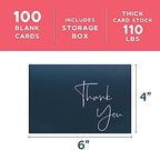 VNS Creations Thank You Cards With Envelopes - 100 Pack 4 x 6 - Navy Blue - Image 6