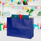 BLEWINDZ 70Pcs Large Paper Bags with Handles, 16x6x12 Inches Dark Blue Paper Shopping Bags for Small Business, Large Kraft Gift Bag Bulk for Grocery Mechandise Retail - Image 5