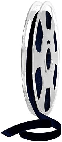 Morex Ribbon Nylvalour Velvet Ribbon, Nylon, 3/8 inch by 11 Yards, Navy, Item 01210/10-419, 3/8" by 11 yd, by MorexRibbon