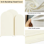 HAINARverS Set of 3 Stretchy Arch Backdrop Covers, Ivory, 6/6.6/7.2FT - Image 4