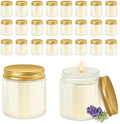 ACITHGL 24 Pcs 4oz Mini Mason Jar Candles Small Lavender Scented Candles Bulk Aromatherapy Ideal Souvenir Favors for Wedding Birthday Party (Gold, 24) by ACITHGL