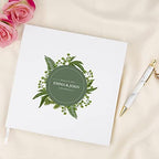 Andaz Press Personalized Wedding Guestbook with Gold Accents, Foliage Wreath White Guest Sign in Guest Registry 120 Pages 8.5 X 8.5 Memories Book for DIY, Scrapbook, Photo Album - Image 2