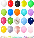 2000 Pcs Balloons Bulk 12 inch Assorted Colors Rainbow Latex Balloon 12 Colors, for Wedding, Graduation, Birthday Party Various Event Decorations - Image 2
