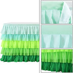 Hawaiian Green Table Skirts Ruffled Tutu Tablecloth for St. Patrick's Day Luau Hawaiian Tropical Beach Party Island Theme Decorations Mint Grass Green - Image 5
