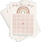 Printed Party Baby Shower Game Set – 4 Games & Activities for 30 Guests, Includes Bingo, Emoji Guessing, Price is Right, and Guess Who Trivia, Boho Rainbow Theme for Baby Girl (Pack of 2) - Image 4