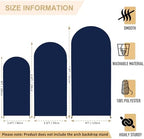 FANPROMS Wedding Arch Cover 7.2FT 6.6FT 6FT Navy Spandex Arch Cover Set of 3 Arch Covers Stretchy Backdrop Round Top Arch Cover for Arch Stand Chiara Backdrop Covers for Wedding Birthday Party Decor - Image 2