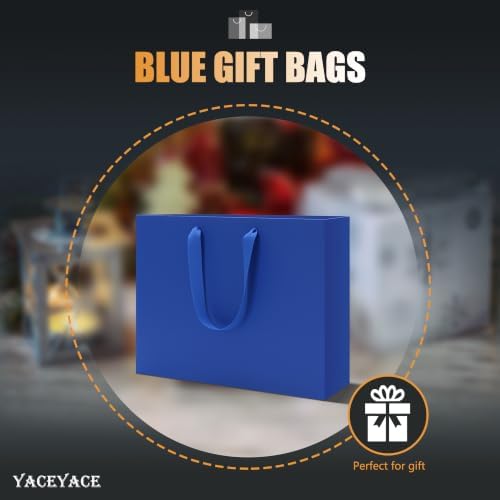 YACEYACE Blue Gift Bags Bulk, 20 Pack Blue Gift Bags with Handles - Image 3