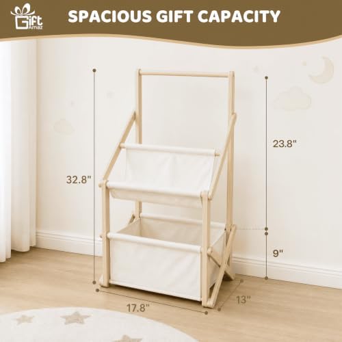 Wooden Baby Shower Crate Closet, Large Personalized Baby Gifts Basket - Image 3