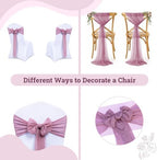 MDS Pack of 200 Chiffon Chair Sashes for Wedding & Event Décor - Mauva - Image 4
