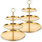 2 Pcs 3 Tiered Gold Cupcake Stand 3 Tier Stainless Steel Cupcake Stand with Removable Tiered Tray Gold Tiereds Dessert Stands Party Serving Trays Golds Cake Holder for Weddings Birthdays Decorations by Unknown