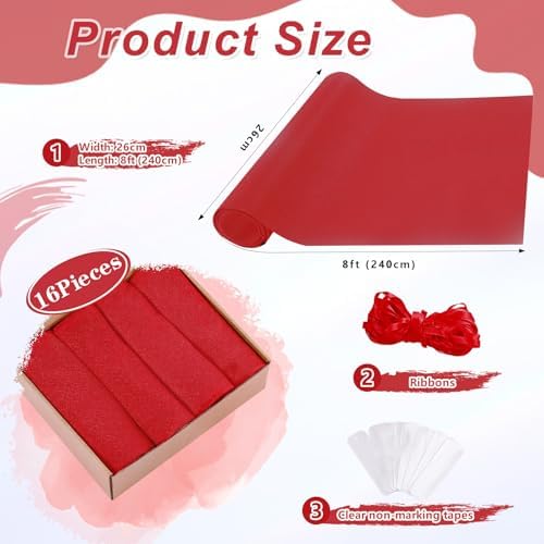 Red Chair Sashes for Wedding: 32 Pieces 8ft Long Sheer Draping Fabric – Reception Party Hotel Event Chair Decorations - Image 4