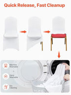 VEVOR 50 Pcs White Chair Covers Polyester Spandex Chair Cover Stretch Slipcovers for Wedding Party Dining Banquet Flat-Front Chair Covers - Image 5