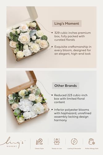 Ling's moment Fake Flowers Box, Dusty Rose & Pale Peach Grand Combo - Image 6