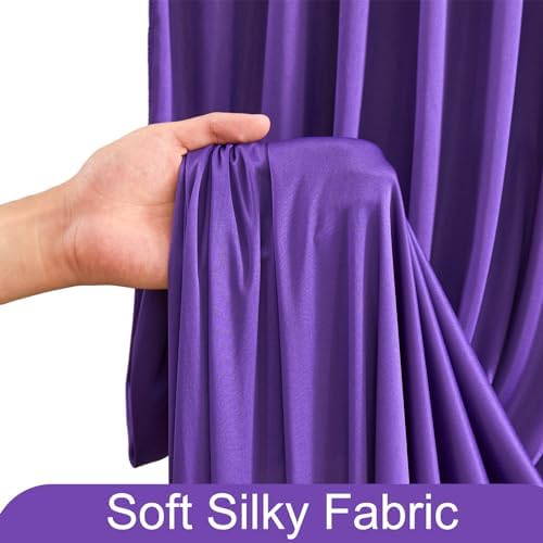 10ft x 10ft Purple Backdrop Curtain for Parties Purple Wrinkle Free Backdrop Drapes Panels for Wedding Mermaid Birthday Party Baby Shower Photo Photography Polyester Fabric Background Decoration - Image 6