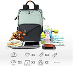 Hap Tim Diaper Bag Backpack,Large Capacity Travel Back Pack Maternity Baby Nappy Changing Bags, Double Compartments with Stroller Straps,Waterproof,Grey Black(US7340-GB) - Image 2
