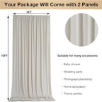10ftx10ft Wrinkle Free Beige Backdrop Curtains for Parties, Silky Polyester Photo Backdrop Drapes 2 Panels 5x10ft Back Drop Cloth for Wedding Birthday Baby Shower Photography Background - Image 6