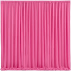 Hot Pink Backdrop Curtain 8 Panels-Wrinkle-Free Polyester Photography Drapes for Wedding Party Photo Background Decorations- 32 X10FT (Hot Pink) by WishCare